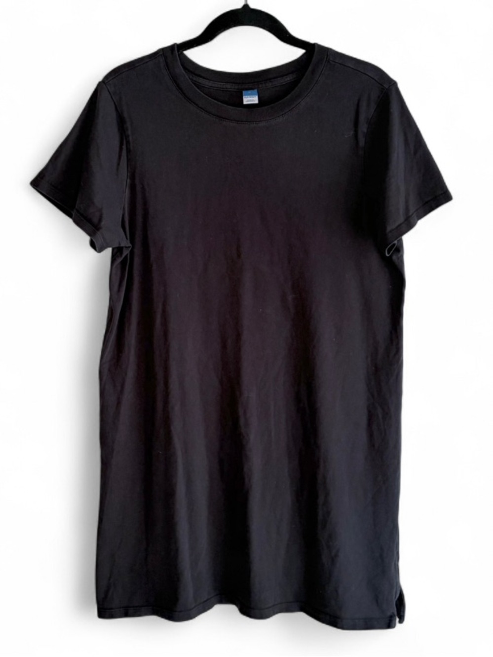 Old Navy Black Crew Neck Short Sleeve Cotton Tee Shirt Dress Size M